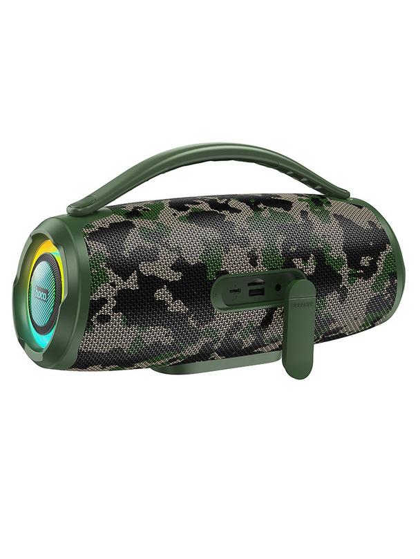 Głośnik bluetooth LED 2 x 15W 4h Hoco HA4 MINI zielony kamuflaż