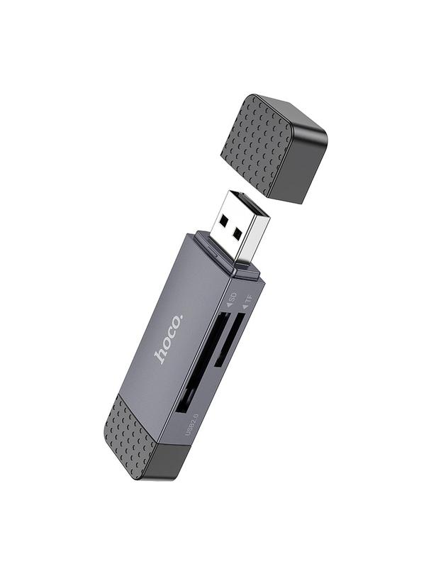 Czytnik kart SD / TF Hoco USB A / USB C 3.0 HB45 szary