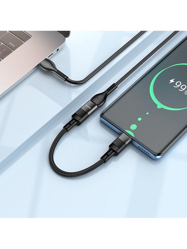 Adapter OTG USB C do Lightning Hoco 3A 0,1 m U107 czarny