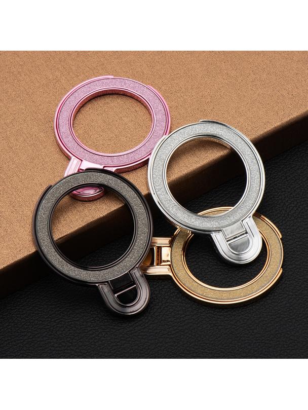 Stojak na telefon CIRCLE GLITTER - naklejany - srebrny