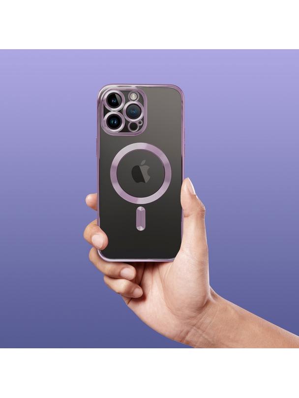 Futerał ELECTRO MAG COVER kompatybilny z MagSafe do IPHONE 11 fioletowy
