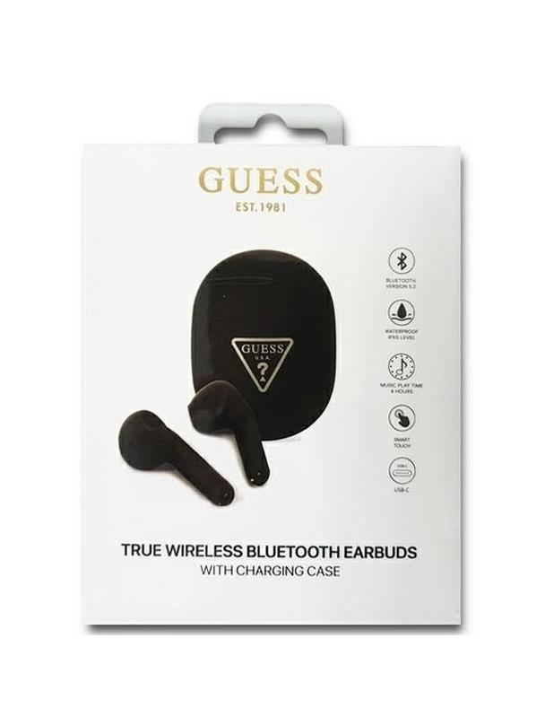 GUESS słuchawki bezprzewodowe bluetooth TWS + stacja dokująca GUTWST82TRK (Triangle Logo) czarne