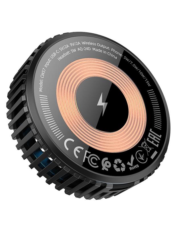 Ładowarka indukcyjna Hoco 15W zgodna z MagSafe CW57 czarna