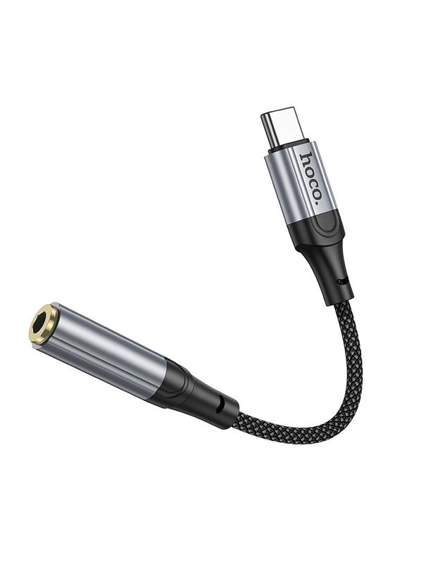 Adapter AUX USB C do Jack 3,5 mm Hoco 0,12 m LS36 czarny