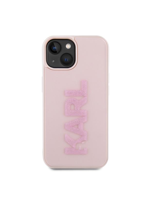 KARL LAGERFELD futerał do IPHONE 15 KLHCP15S3DMBKCP (3D Logo Glitter) różowy