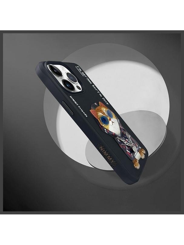 NIMMY futerał GLASSES COOL CAT do IPHONE 15 Pro czarny