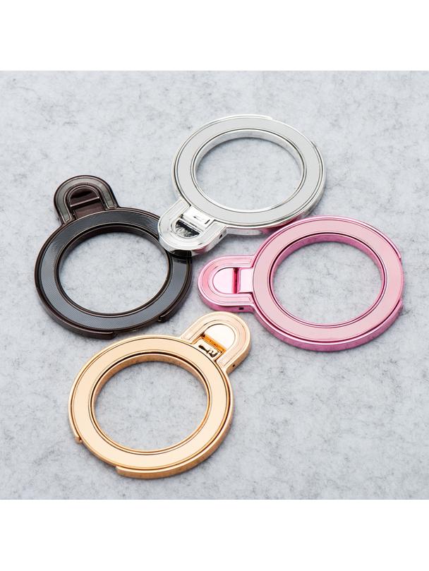 Stojak na telefon CIRCLE MIRROR - naklejany - srebrny