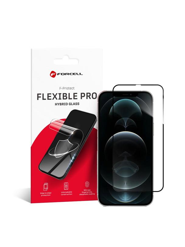Szkło hybrydowe do iPhone 12 PRO MAX Forcell Flexible 5D czarne