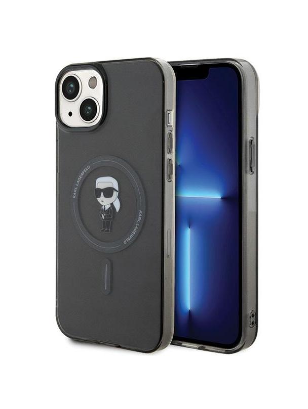 KARL LAGERFELD futerał do IPHONE 15 Plus KLHMP15MHFCKNOK (Ikonik + MAG) czarny
