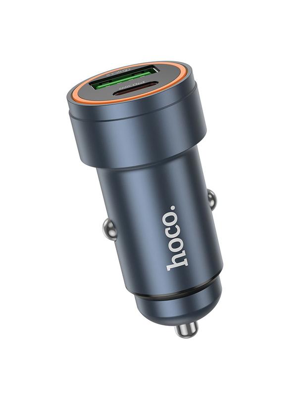 Ładowarka samochodowa Hoco USB A + USB C QC3.0 PD 3A 30W Z57A szara
