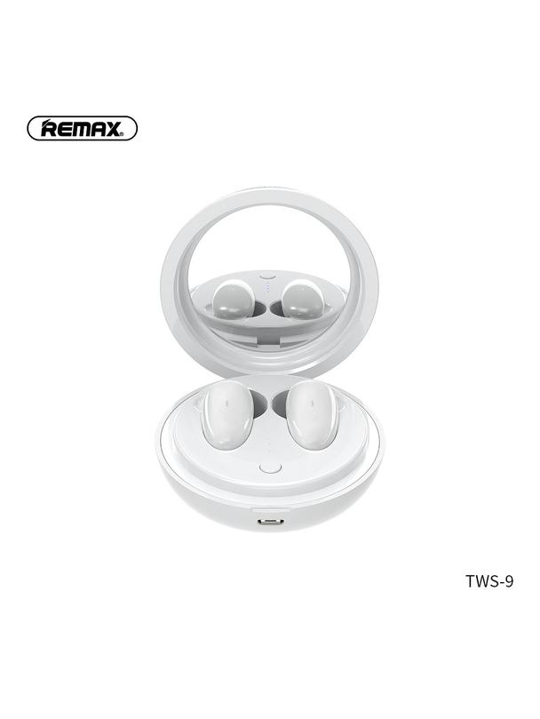 REMAX słuchawki bezprzewodowe bluetooth TWS-9 ze stacją dokującą i lusterkiem białe