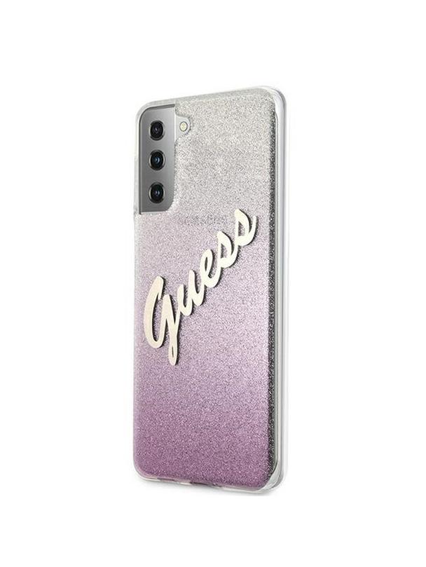GUESS futerał do SAMSUNG S21 Plus GUHCS21MPCUGLSPI (Glitter Gradient Script) różowy