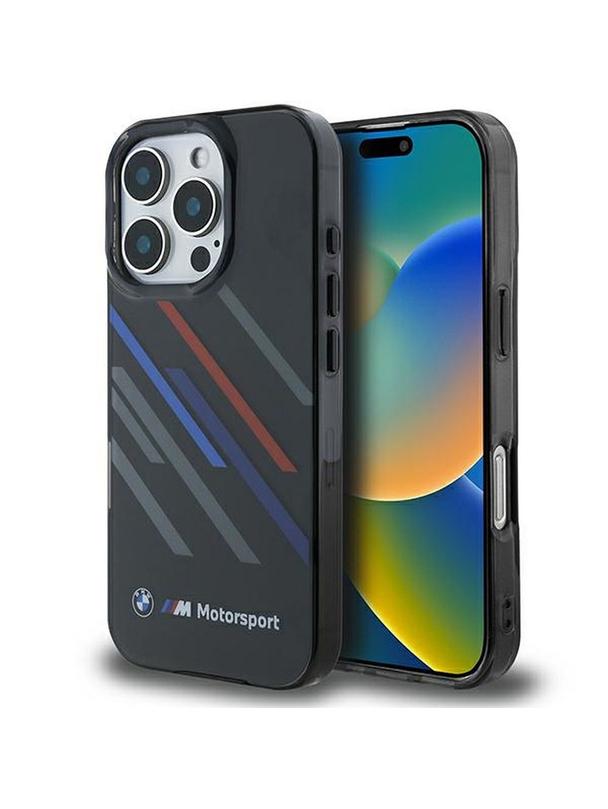 BMW futerał do IPHONE 16 Pro BMHCP16L23HTRAK (Motorsport IML Random Stripes) black