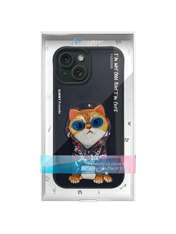 NIMMY futerał GLASSES COOL CAT do IPHONE 15 czarny