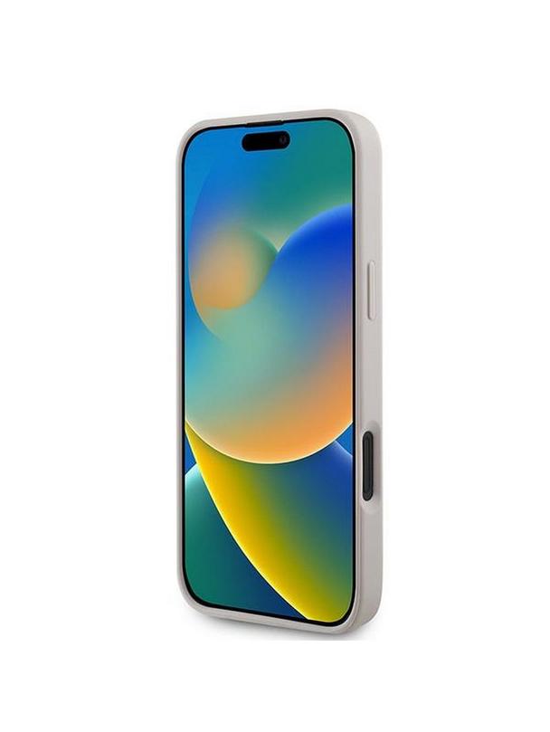 GUESS futerał do IPHONE 16 Plus GUHCP16MG4GLPI (4G PU Bottom Stripe) różowy