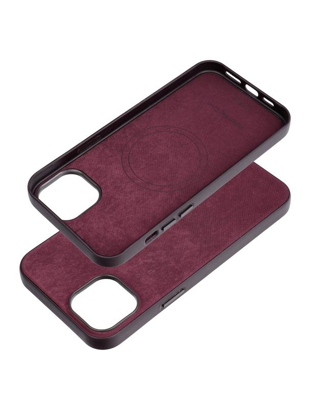 Futerał WOVEN MAG COVER kompatybilny z MagSafe do IPHONE 15 Plus burgundowy