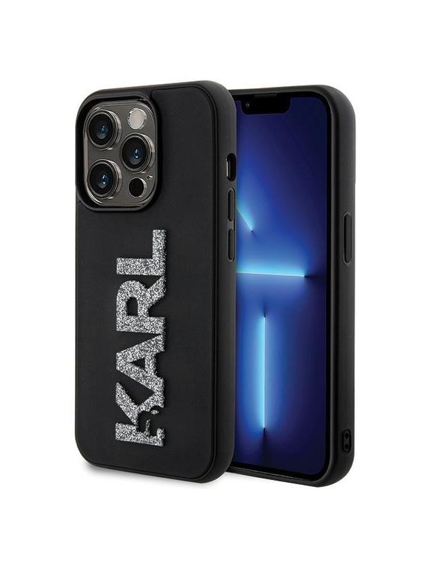 KARL LAGERFELD futerał do IPHONE 15 Pro Max KLHCP15X3DMBKCK (3D Logo Glitter) czarny