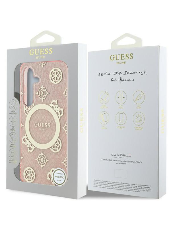 GUESS futerał do SAMSUNG S25 GUHMS25SH4PYEEP (Magnetic IML Peony on 4G Background) różowy