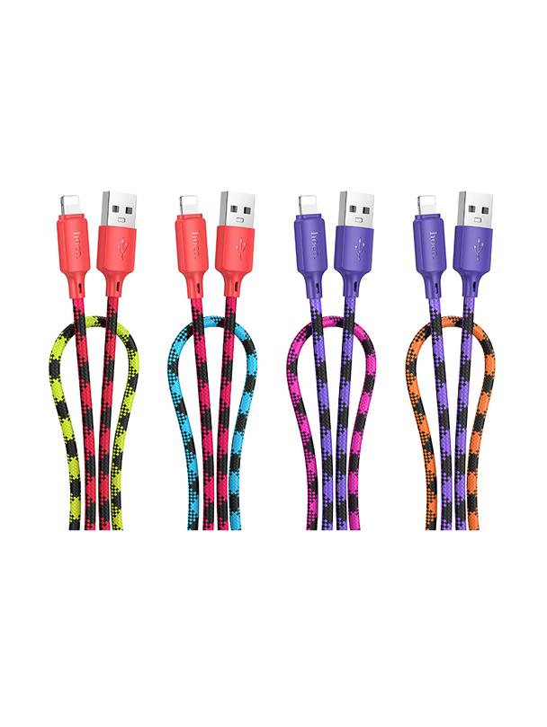 Kabel USB A do Lightning Hoco 2,4A 1 m X116 gradient fioletowy