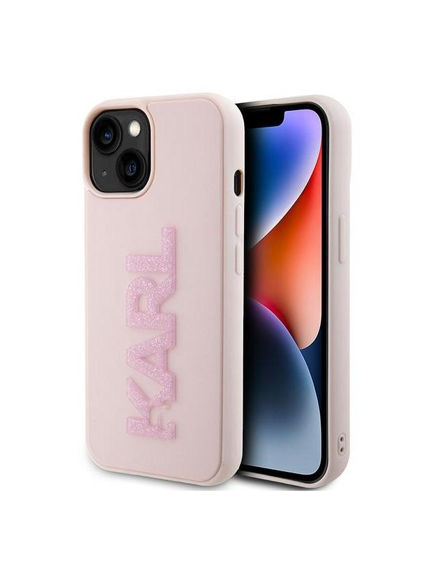 KARL LAGERFELD futerał do IPHONE 15 KLHCP15S3DMBKCP (3D Logo Glitter) różowy