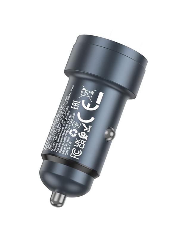 Ładowarka samochodowa Hoco USB A + USB C QC3.0 PD 3A 30W Z57A szara