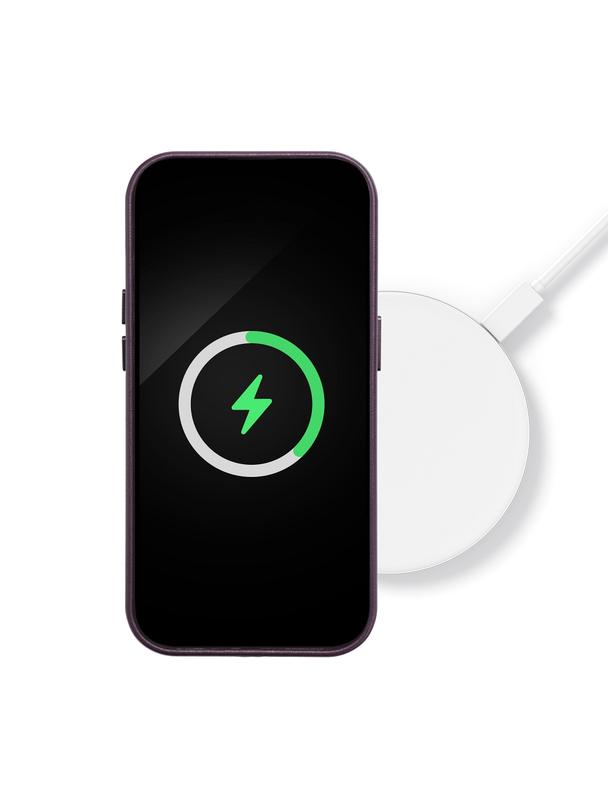 Futerał LEATHER MAG COVER kompatybilny z MagSafe do IPHONE 16 Plus ciemny fioletowy