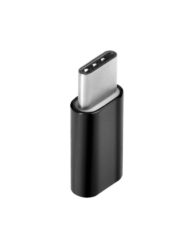 Adapter Micro USB (żeński) do Typ C (męski) [PA30] czarny
