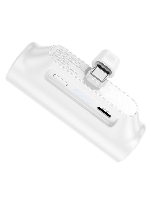 Powerbank Hoco 3000 mAh z wbudowanym złączem USB C J147 biały