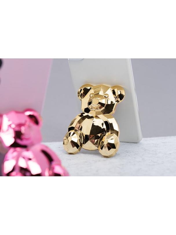 Stojak na telefon MIŚ - naklejany - złoty