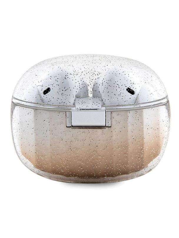 Słuchawki bezprzewodowe douszne Guess TWS + stacja dokująca GUTWSHDGKEED (Glitter gradient) złote