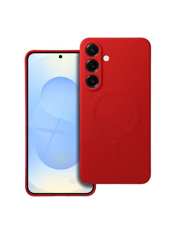 Futerał SILICONE MAG COVER kompatybilny z MagSafe do SAMSUNG S25 Plus czerwony