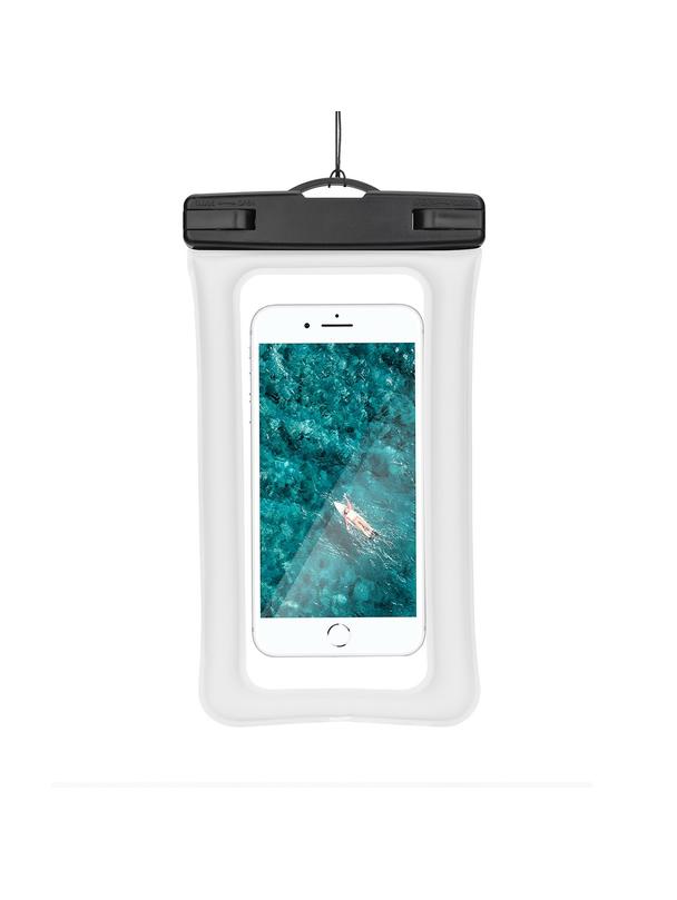 Etui na telefon uniwersalne wodoodporne z plastikowym zamknięciem AIRBAG kremowe białe