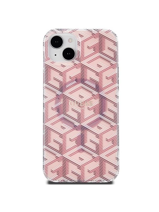 GUESS futerał do IPHONE 15 kompatybilny z MagSafe GUHMP15SHGCUSTGP (IML GCUBE) różowy