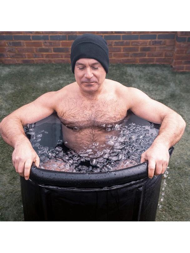 Składana przenośna dmuchana wanna balia do kąpieli morsowania 75 x 80 cm czarna