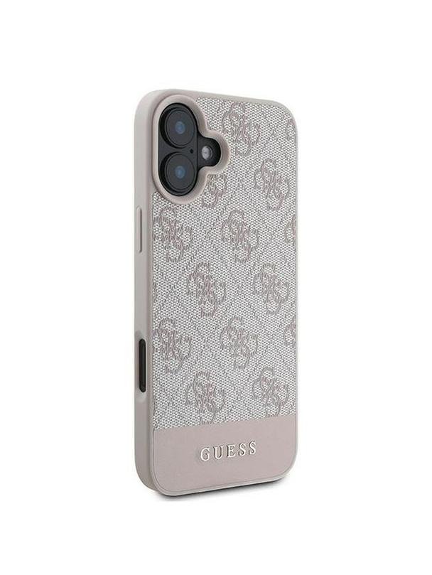 GUESS futerał do IPHONE 16 Plus GUHCP16MG4GLPI (4G PU Bottom Stripe) różowy