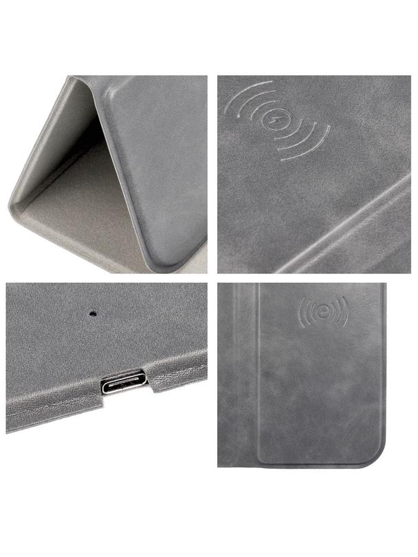 Podkładka pod mysz z ładowarką indukcyjną 15W OJD-82 brązowo szara