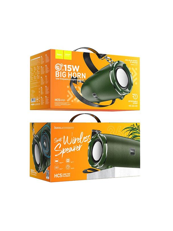 Głośnik bluetooth 2 x 15W 4h Hoco HC5 ciemno zielony