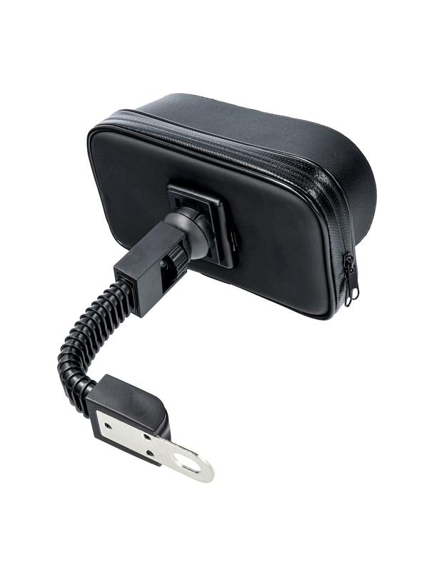 Uchwyt motocyklowy na zamek wodoodporny z daszkiem ( 4,8" - 5,5" ) czarny