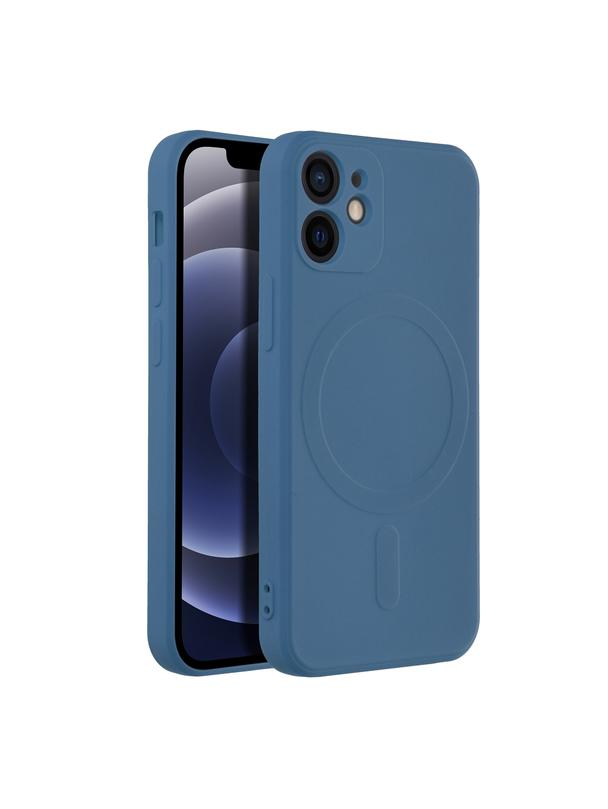 Futerał SILICONE MAG COVER kompatybilny z MagSafe do IPHONE 12 Mini niebieski