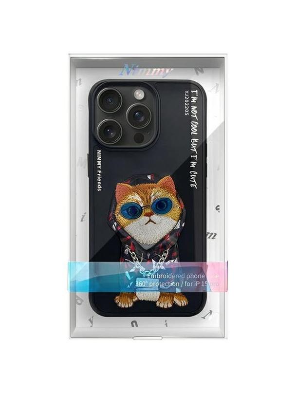 NIMMY futerał GLASSES COOL CAT do IPHONE 15 Pro czarny