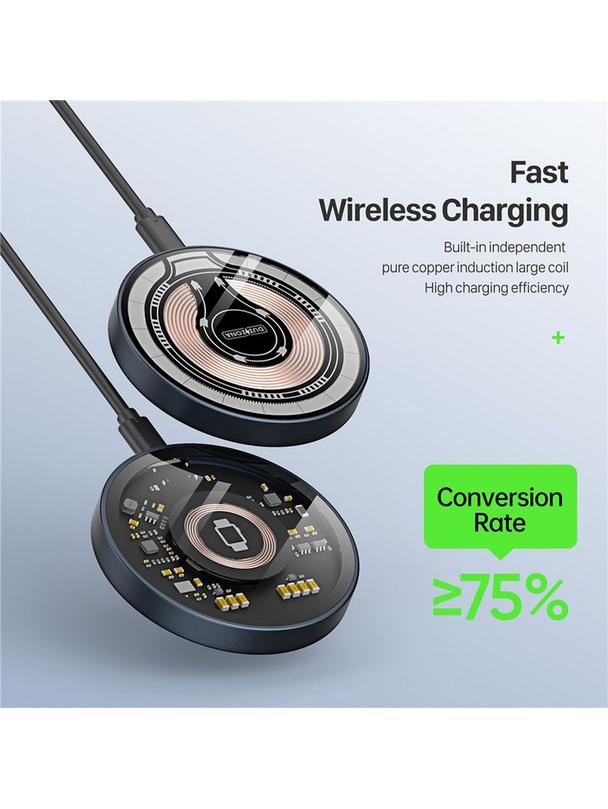 DUZZONA W13 - ładowarka indukcyjna kompatybilna z MagSafe 15W czarna