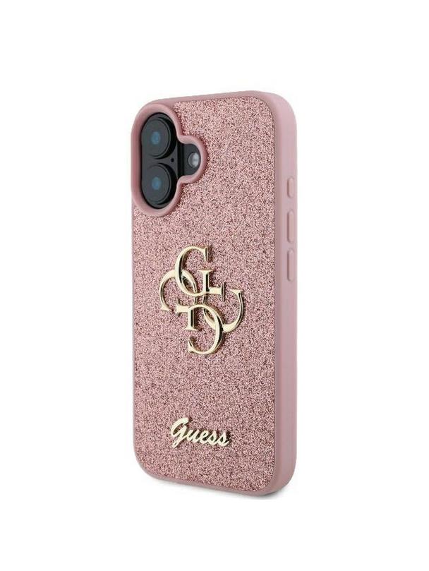 GUESS futerał do IPHONE 16 Plus GUHCP16MHG4SGP (Fixed Glitter Big 4G) różowy