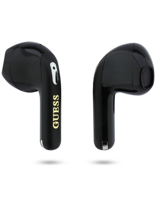 Słuchawki bezprzewodowe douszne Guess TWS GUTWSA15HETK (Small Round Script Print) czarne