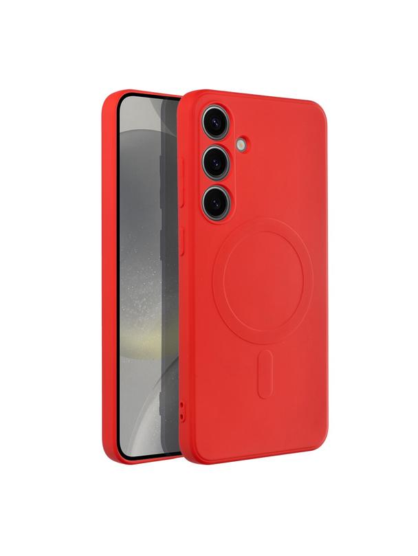 Futerał SILICONE MAG COVER kompatybilny z MagSafe do SAMSUNG S24 Plus czerwony
