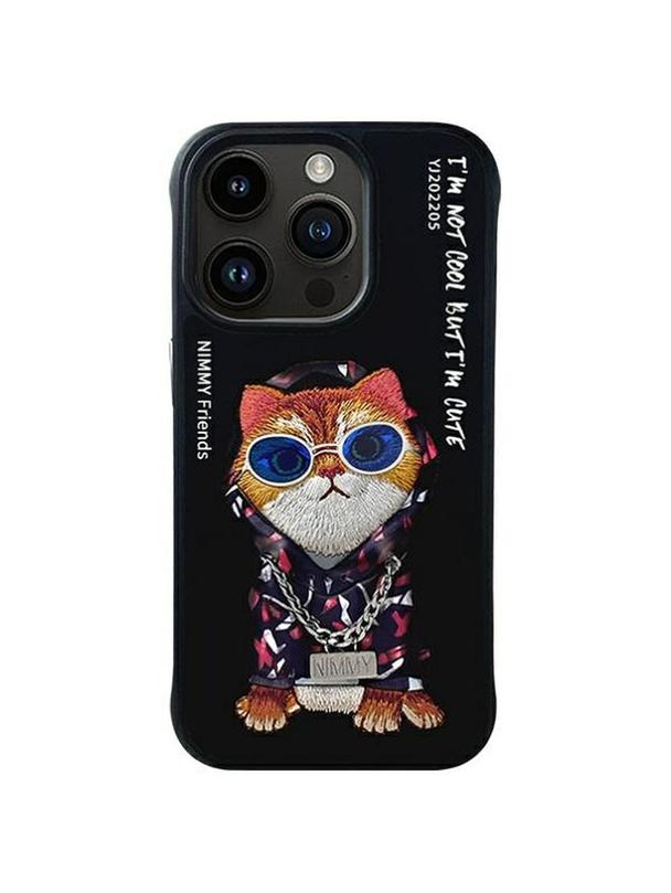 NIMMY futerał GLASSES COOL CAT do IPHONE 15 Pro Max czarny