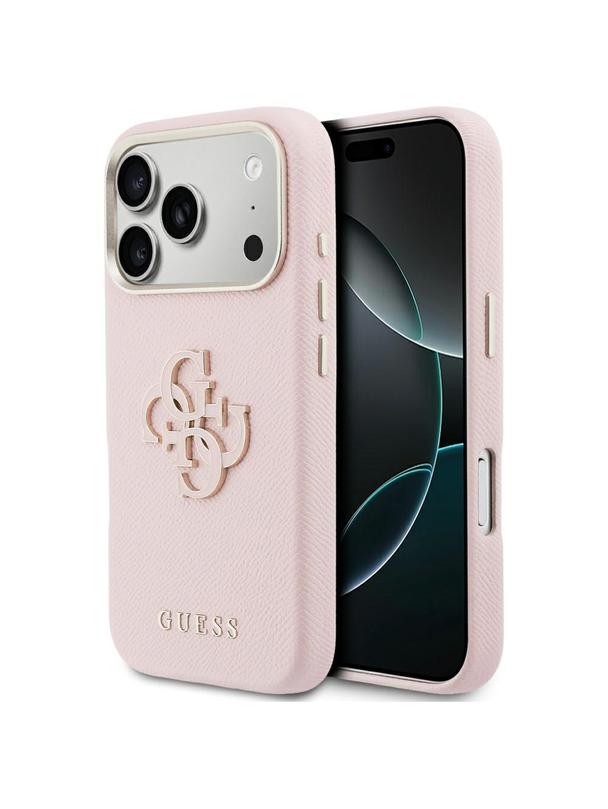 GUESS futerał do IPHONE 17 Pro GUHCP17L5PS4RGGP (PU FW Resin Logo) różowy
