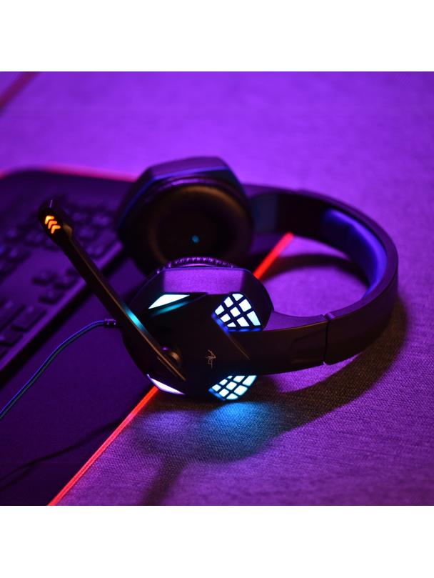 Słuchawki przewodowe nauszne Jack 3,5 mm / USB A Art gamingowe z mikrofonem G11 czarne