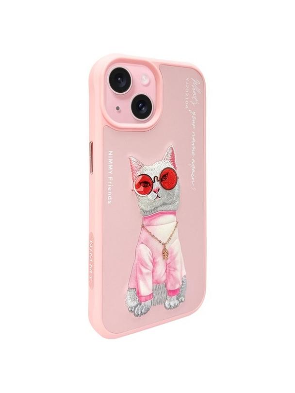 NIMMY futerał GLASSES COOL CAT do IPHONE 15 różowy