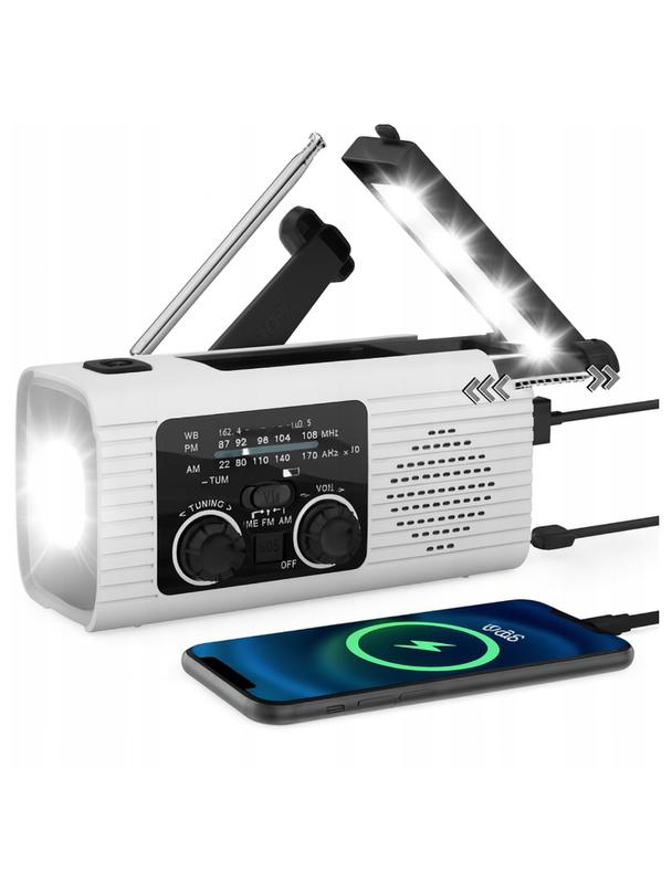 PRISTAR radio FM z latarką 4000 mAh YX318 pomarańczowe