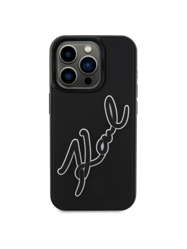 KARL LAGERFELD futerał do IPHONE 15 Pro KLHCP15L3DRKSDLK (3D Rubber Signature) black